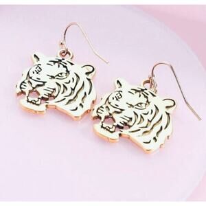 Cincinnati Bengals Tiger Gold Hook Earrings